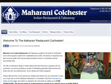 Tablet Screenshot of maharanirestaurantcolchester.co.uk